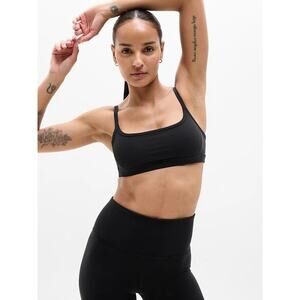 Athleta Women’s Square Neck Sports Bra Low Impact Support Black Size M